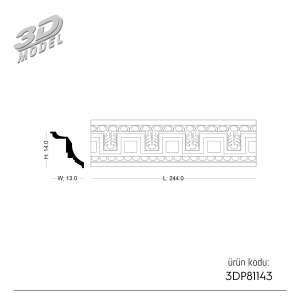 Desenli Kartonpiyer 3DP81143