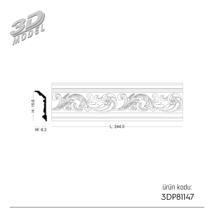 Desenli Kartonpiyer 3DP81147