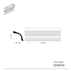Desenli Kartonpiyer 3DP81148