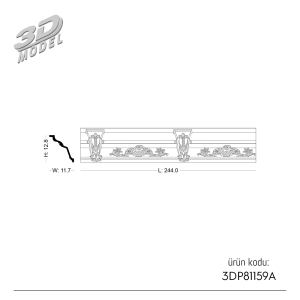 Desenli Kartonpiyer 3DP81159A
