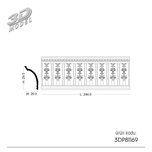 Desenli Kartonpiyer 3DP81169