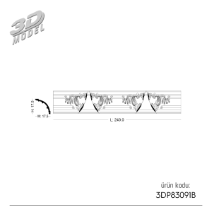 Desenli Kartonpiyer 3DP83091B