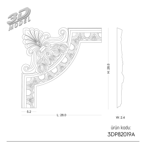 Pattern Frame Corner 3DP82019A