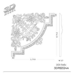 Pattern Frame Corner 3DP82024A