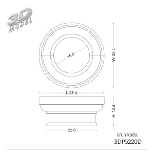 3DP5220D Villa ve giriş kapısı sütun modelleri Dekoratif Sütunlar
